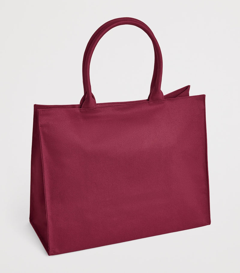 Harrods tote bag burgundy cotton twill - British product