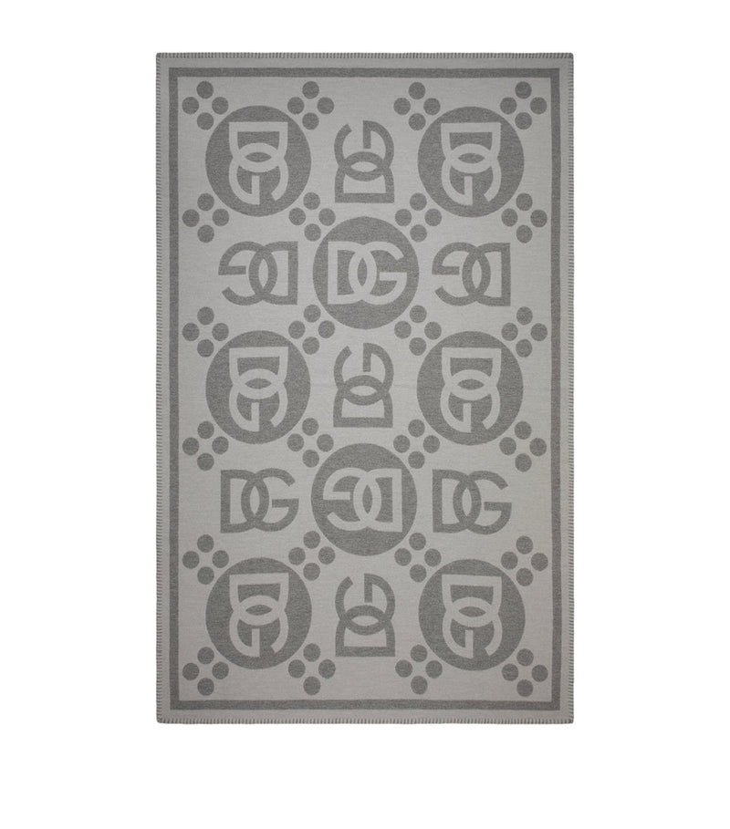 Dolce & Gabbana Casa wool logo jacquard throw 140cm x 180cm - British product