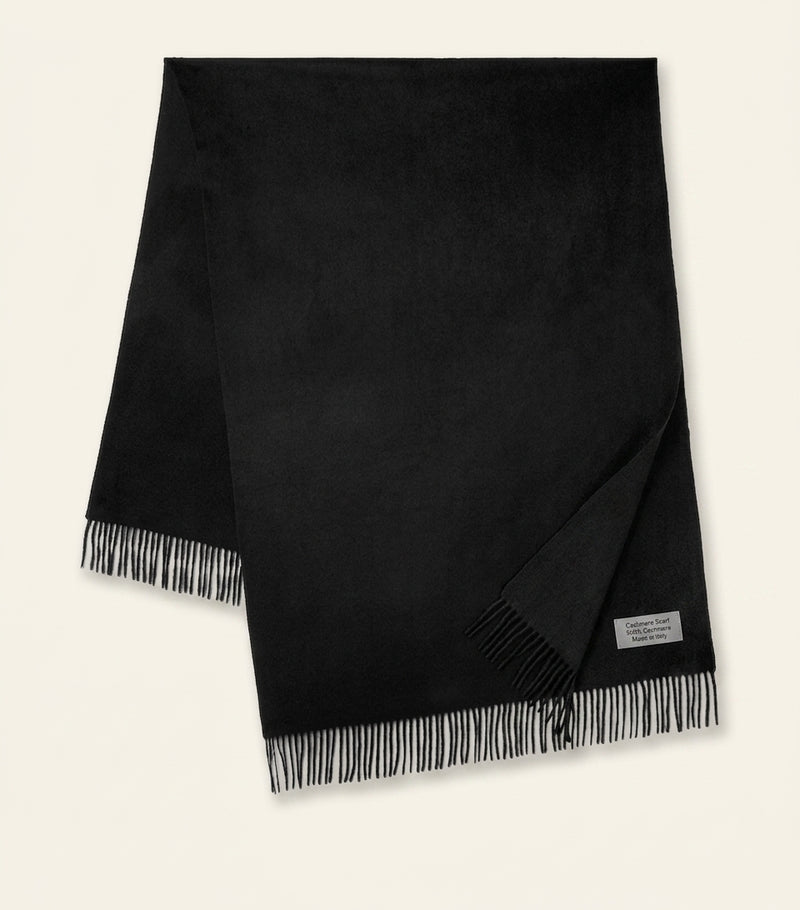 Mulberry merino wool fringed scarf, imported from the UK