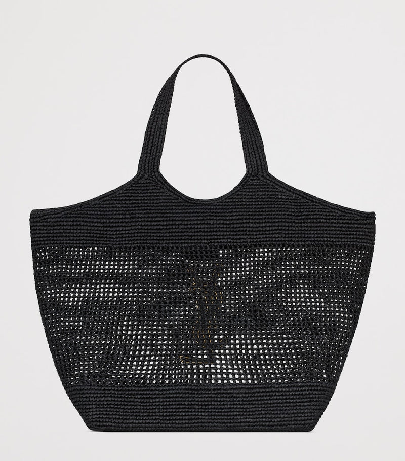 Saint Laurent Maxi Icare raffia tote bag (British brand)
