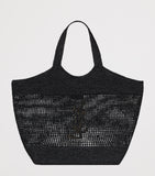 Saint Laurent Maxi Icare raffia tote bag (British brand)