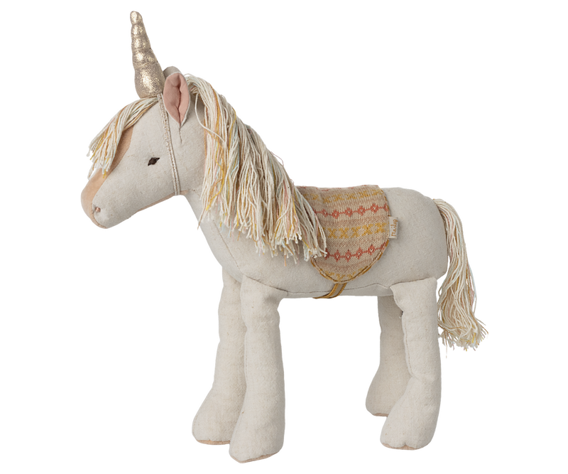 Maileg Safari Friends unicorn soft toy 24cm, UK version