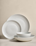 Ribbed porcelain dinner set 16 piece (British brand)
