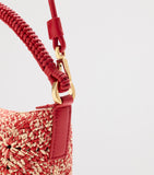 LOEWE x Paula's Ibiza raffia pouch with leather handle, UK version