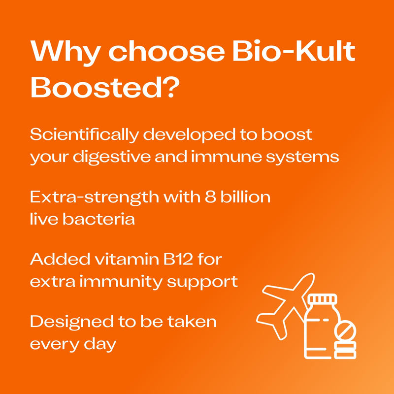 Bio-Kult Boosted Extra Strength probiotic supplement 30 capsules, imported from the UK