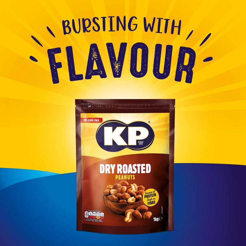 KP dry roasted peanuts 1kg, UK version