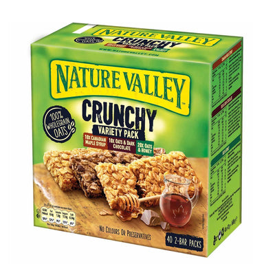 Costco UK Nature Valley Crunchy Bars Variety Pack Cereal Bars 40 x 42g- Buy online at McGrocer