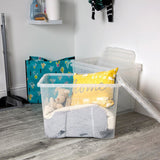Costco UK Wham 80L Crystal Clear Plastic Storage Box with Lid - 3 Pack- Buy online at McGrocer
