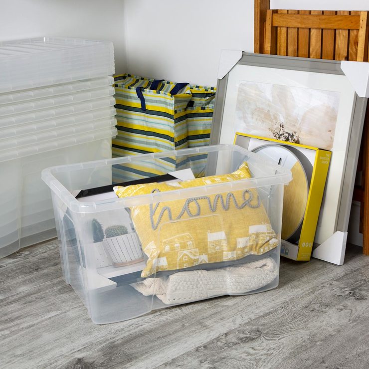 Wham 60L clear plastic storage boxes 5-pack, UK version