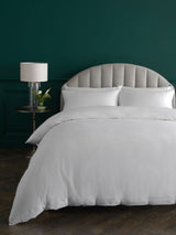 White Collection Luxe 300 Thread Count Cotton Sateen Duvet Cover and Pillowcase Set