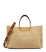 Harrods Valentino Garavani Medium Straw VLogo Signature Tote Bag- Buy online at McGrocer