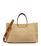 Valentino Garavani straw tote bag VLogo Signature medium, UK version