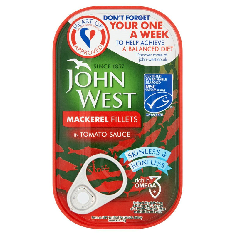 John West Mackerel Fillets Tomato Sauce 10 x 125g, UK version