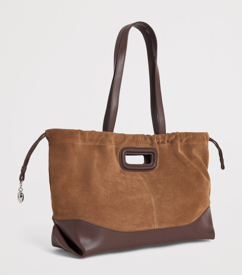 Maje leather and suede Milpi tote bag, imported from the UK