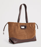 Maje leather and suede Milpi tote bag, imported from the UK