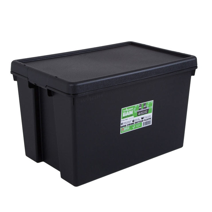 Wham 62 litre storage boxes black 3-pack (British brand)