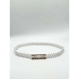 SVNX stretchy pearl chain belt with diamante buckle, UK version