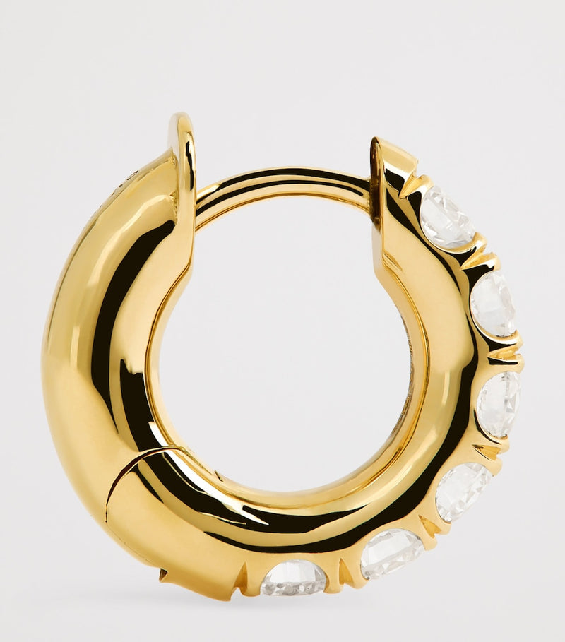 Spinelli Kilcollin single hoop earring yellow gold pavé diamond, UK version