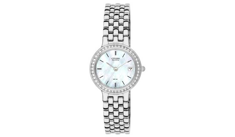 Citizen ladies Eco-Drive crystal bracelet watch (British brand)