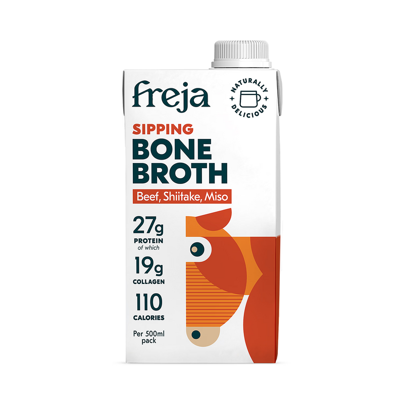 Freja beef bone broth with shiitake and miso 500ml (British brand)