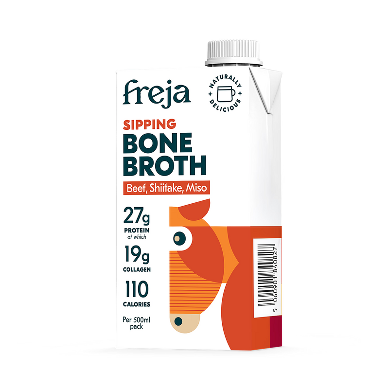 Freja beef bone broth with shiitake and miso 500ml (British brand)