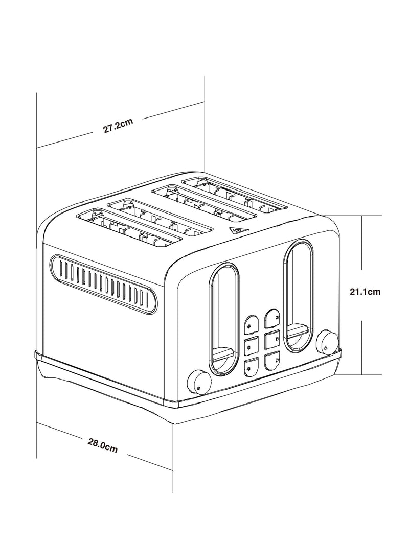 Black Copper 4 Slice Toaster - British product