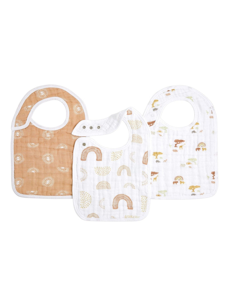 aden + anais cream cotton muslin snap bibs 3 pack - British product