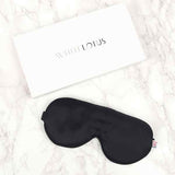 White Lotus mulberry silk eye mask black (British brand)