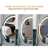 Livingandhome Round Hollywood Vanity LED Makeup Mirror
