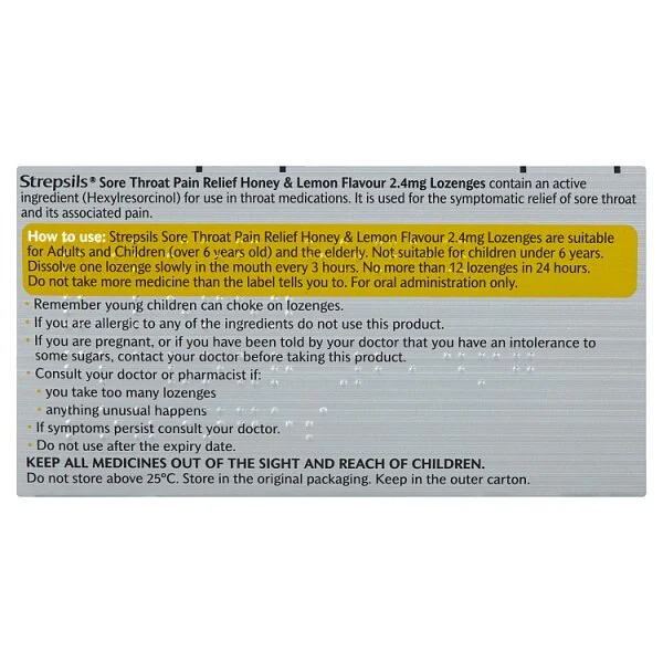 Strepsils Triple Action Honey & Lemon Throat Lozenges 24s GOODS Superdrug