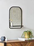 Black shelf wall mirror 45cm x 31cm - British product