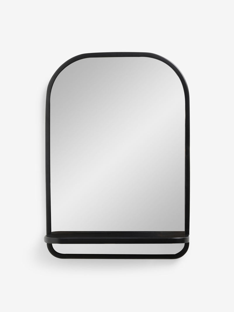 Black shelf wall mirror 45cm x 31cm - British product
