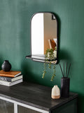 Black shelf wall mirror 45cm x 31cm - British product