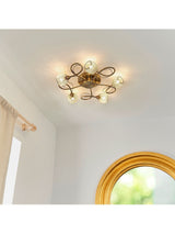 Next Gallery Home Antique Brass 5 Light Edmonton Flush Ceiling Light- Buy online at McGrocer