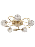 Gallery Home antique brass flush ceiling light with glass beads - British product