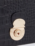 Osprey London black Wentworth Italian leather clutch, imported from the UK