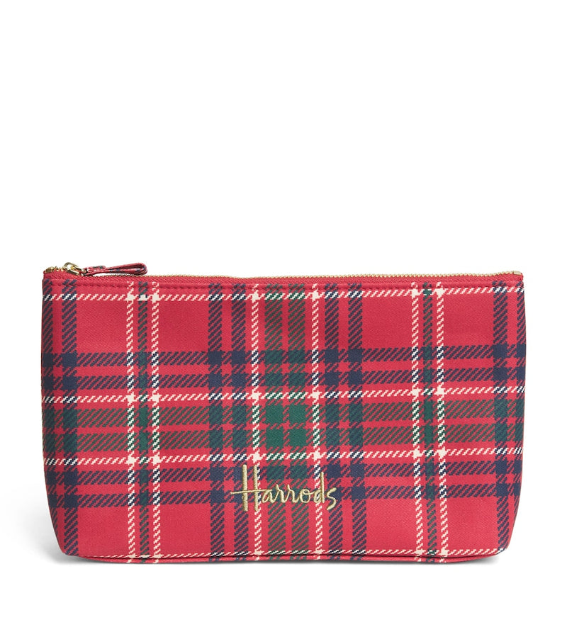 Harrods small tartan logo pouch, imported from the UK