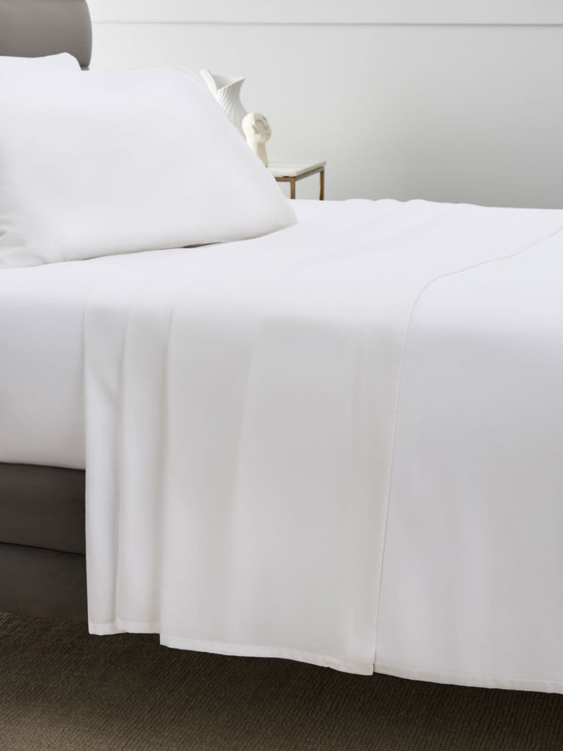 White 300 thread count collection luxe cotton flat sheet (British brand)