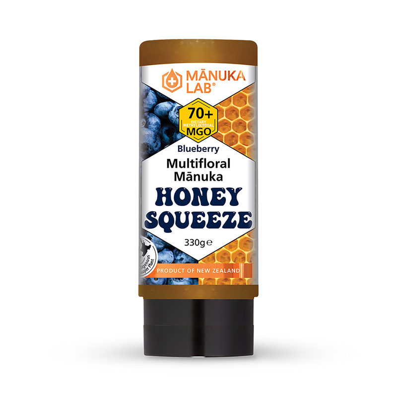 Manuka Lab multifloral honey blueberry squeeze 330g (British brand)