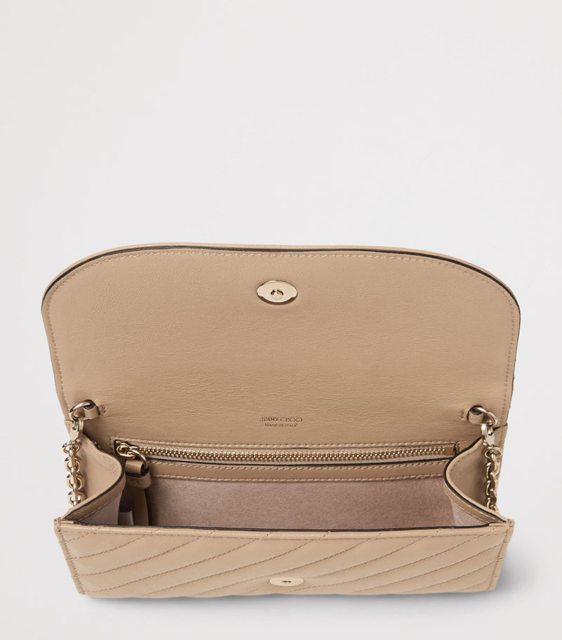 Jimmy Choo Curve leather chain wallet with gold-tone hardware - British product