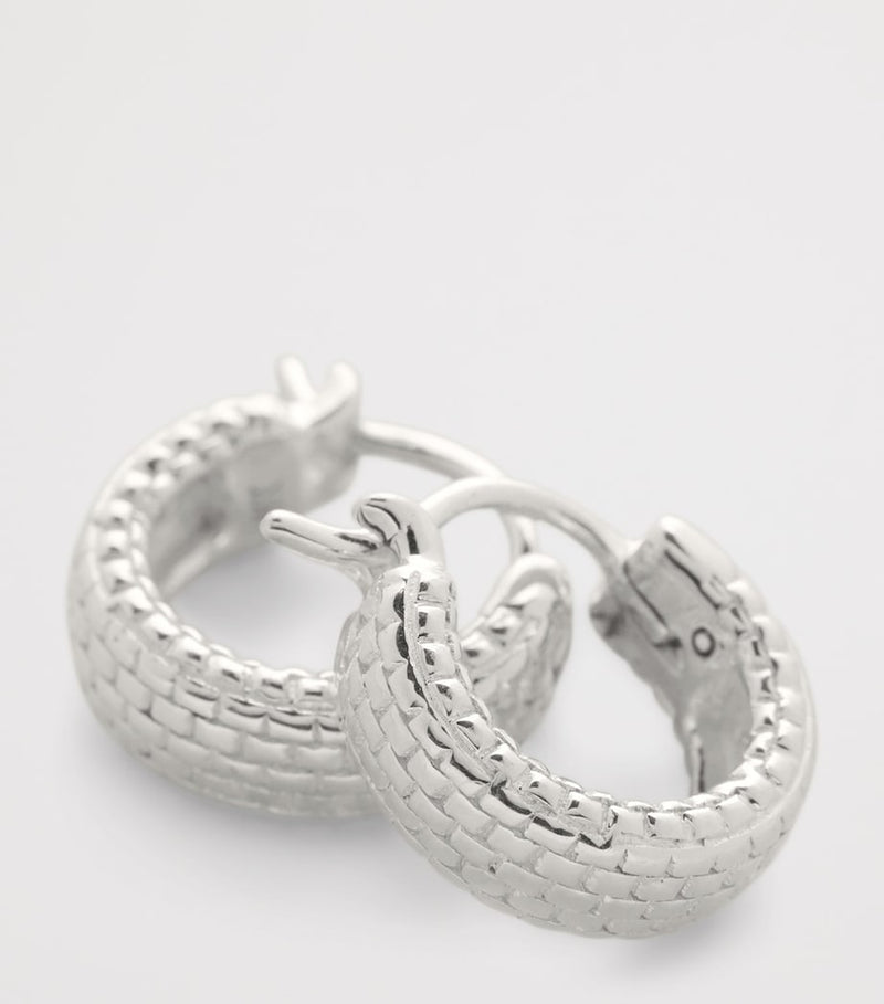 Monica Vinader Heirloom huggie earrings sterling silver, UK version