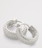Monica Vinader Heirloom huggie earrings sterling silver, UK version