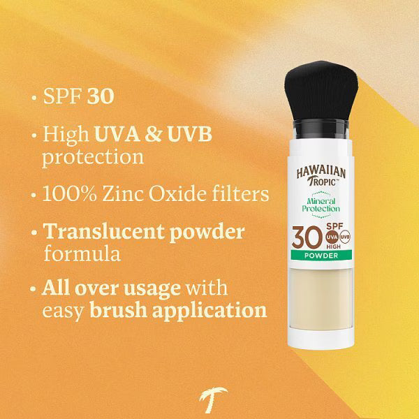 Hawaiian Tropic mineral sunscreen powder brush SPF 30, UK version
