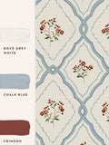 Laura Ashley wallpaper Pale Seaspray Blue Pinford Trellis 10m, imported from the UK