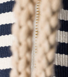 Miu Miu Stripe Logo pouch cotton grosgrain leather trims, imported from the UK