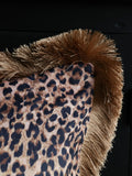 Rockett St George Leopard Love velvet fringe cushion 45x45cm, UK version