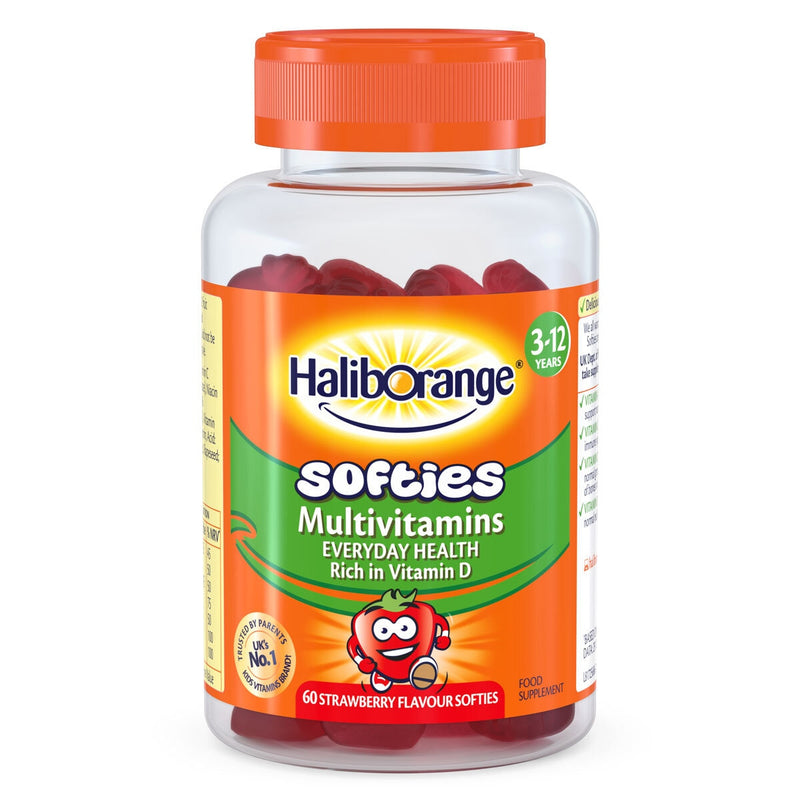 HalibOrange Strawberry Multivitamin Softies for Children 3 x 60 Count, UK version