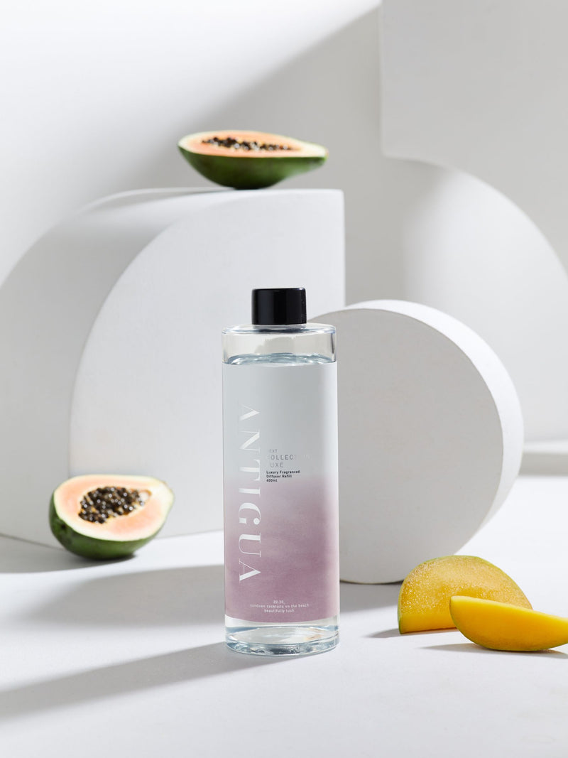 Collection Luxe Antigua Mango and Papaya reed diffuser refill 400ml - British product