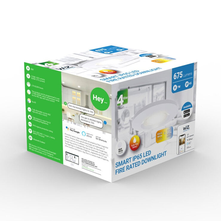 4lite WiZ smart GU10 downlight white - British product