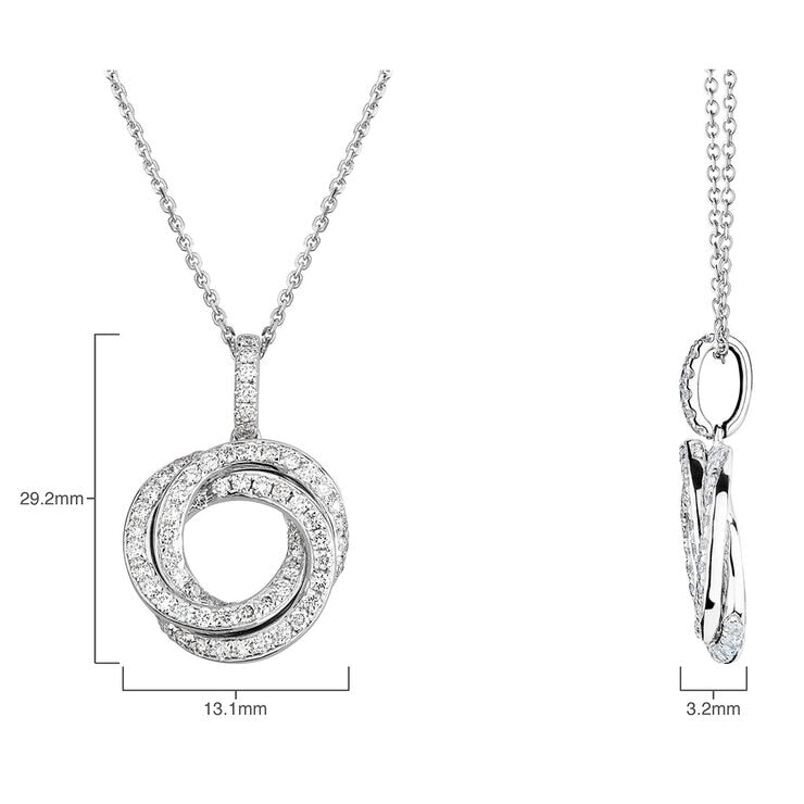 Costco diamond knot pendant 0.39ctw 18ct white gold, imported from the UK